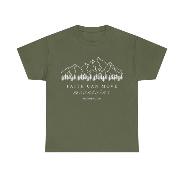 10522573575794718102_2048-1.jpeg "Faith Can Move Mountains" (Matthew 17:20) Christian Mountain Graphic T-Shirt (Heavy Cotton)
