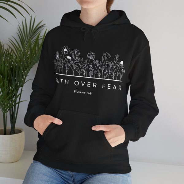 11003002976278158459_2048.jpeg "Faith Over Fear" (Psalm 34) Floral Scripture Christian Faith Hoodie