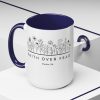 "Faith Over Fear" (Psalm 34) Floral Scripture Christian Faith Mug
