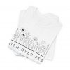 "Faith Over Fear" (Psalm 34) Floral Scripture Christian Faith T-Shirt (White) (Jersey Thin)
