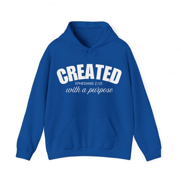 11509948460895451140_2048.jpeg "Created With A Purpose" (Ephesians 2:10) Christian Faith Scripture Hoodie