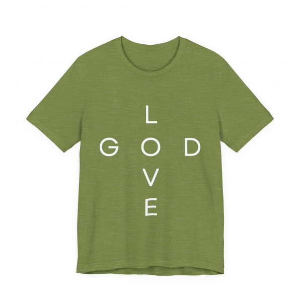 11547517301960022638_2048.jpeg "Love God/God Love" Minimal Christian Faith Cross T‑Shirt (Jersey Thin)