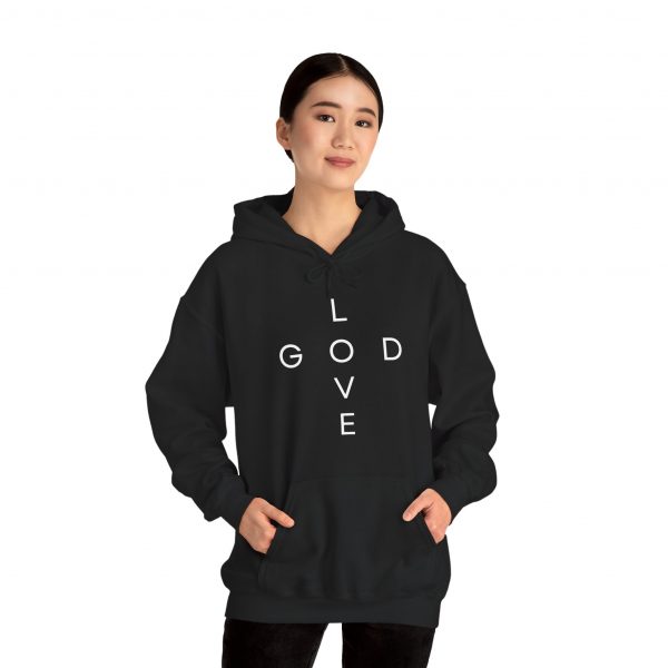 "Love God/God Love" Minimal Christian Faith Cross Hoodie