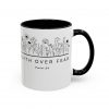 "Faith Over Fear" (Psalm 34) Floral Scripture Christian Faith Mug