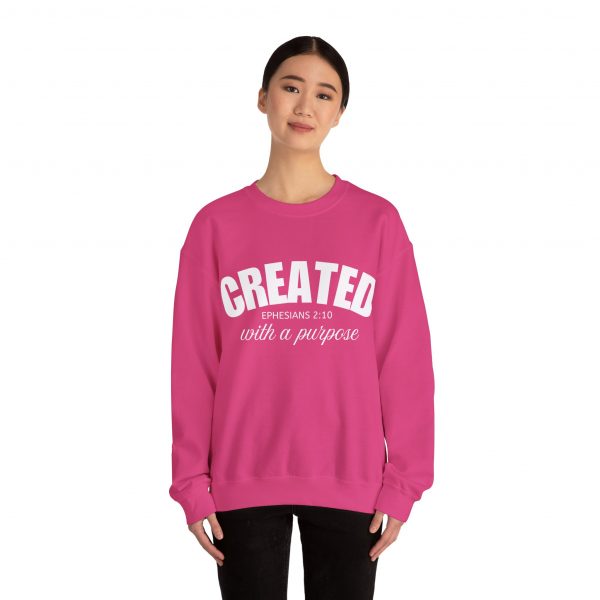 "Created With A Purpose" (Ephesians 2:10) Christian Faith Scripture Sweatshirt
