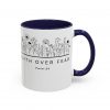 "Faith Over Fear" (Psalm 34) Floral Scripture Christian Faith Mug