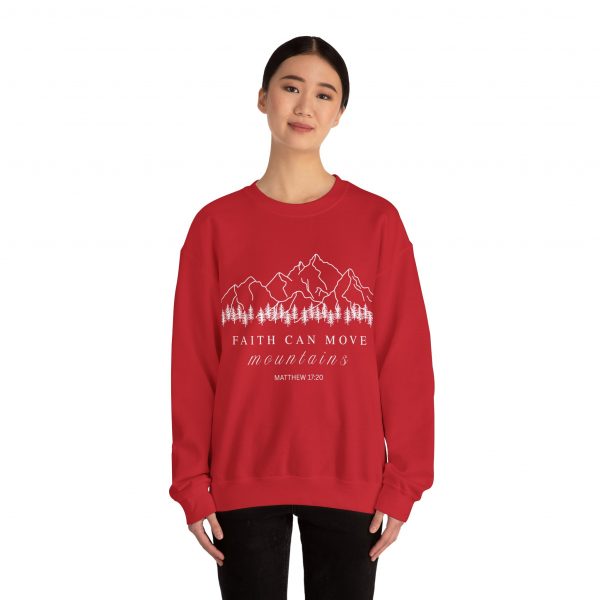 "Faith Can Move Mountains" (Matthew 17:20) Christian Mountain Graphic Sweatshirt