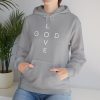"Love God/God Love" Minimal Christian Faith Cross Hoodie