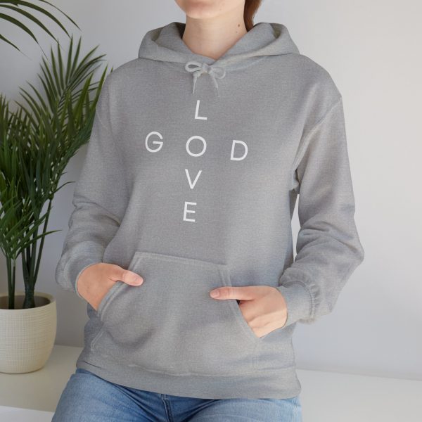 "Love God/God Love" Minimal Christian Faith Cross Hoodie