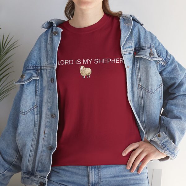 "The Lord Is My Shepherd" Christian Faith Shirt with Cute Sheep (Heavy Cotton)