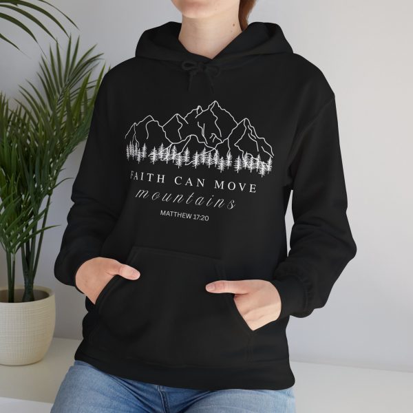 "Faith Can Move Mountains" (Matthew 17:20) Christian Mountain Graphic Hoodie