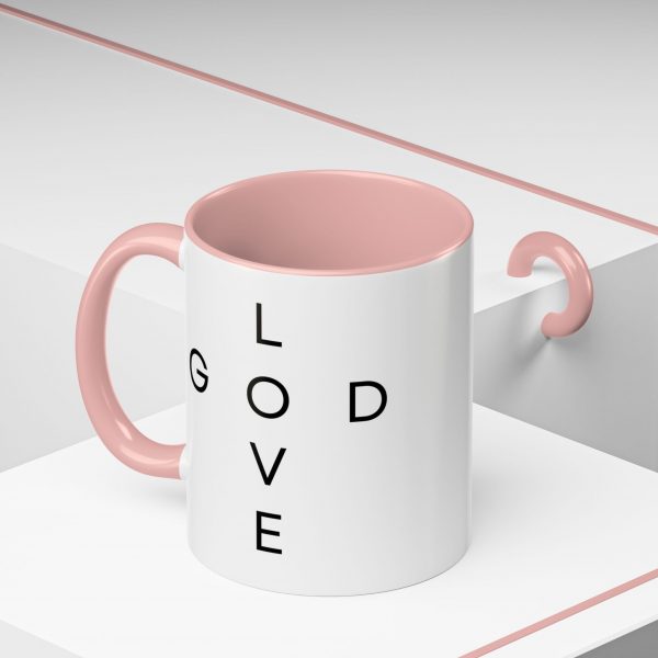"Love God/God Love" Minimal Christian Faith Cross Ceramic Mug