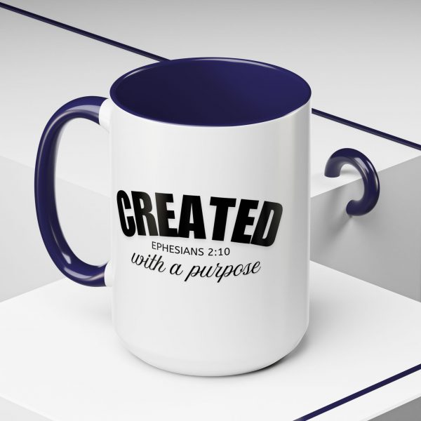 "Created With A Purpose" (Ephesians 2:10) Christian Faith Scripture Mug