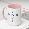 "Love God/God Love" Minimal Christian Faith Cross Ceramic Mug