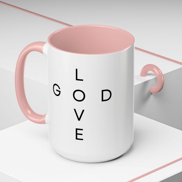 "Love God/God Love" Minimal Christian Faith Cross Ceramic Mug