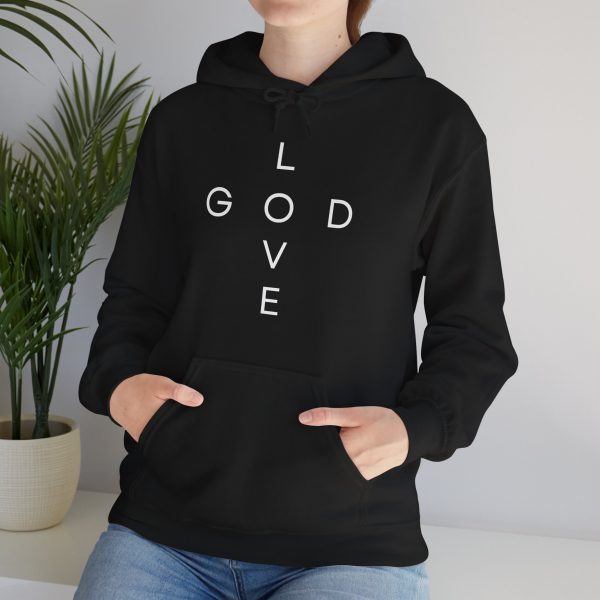 "Love God/God Love" Minimal Christian Faith Cross Hoodie