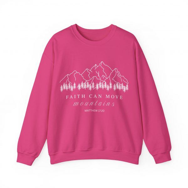 "Faith Can Move Mountains" (Matthew 17:20) Christian Mountain Graphic Sweatshirt
