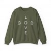 12822654068132560761_2048.jpeg "Love God/God Love" Minimal Christian Faith Cross Sweatshirt