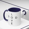 "Love God/God Love" Minimal Christian Faith Cross Ceramic Mug
