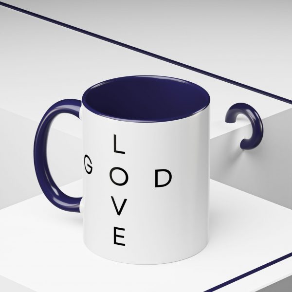 "Love God/God Love" Minimal Christian Faith Cross Ceramic Mug