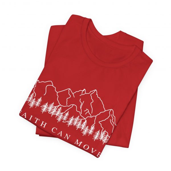 "Faith Can Move Mountains" (Matthew 17:20) Christian Mountain Graphic T-Shirt (Jersey Thin)