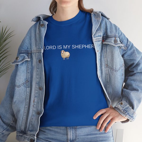 "The Lord Is My Shepherd" Christian Faith Shirt with Cute Sheep (Heavy Cotton)