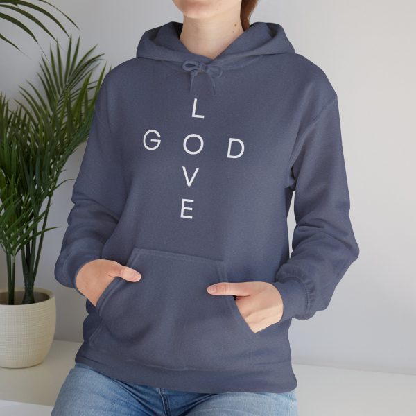"Love God/God Love" Minimal Christian Faith Cross Hoodie