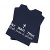 13413173409018084045_2048.jpeg "Pray Wait Trust God Has a Plan" Christian Faith T-Shirt (Jersey Thin)