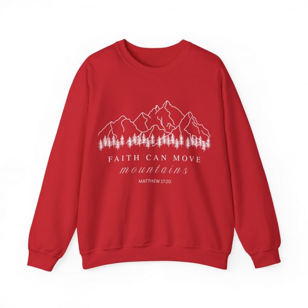 "Faith Can Move Mountains" (Matthew 17:20) Christian Mountain Graphic Sweatshirt