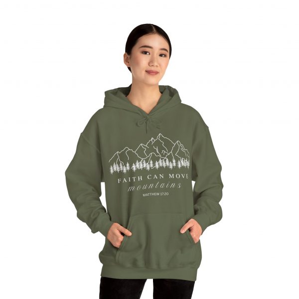 "Faith Can Move Mountains" (Matthew 17:20) Christian Mountain Graphic Hoodie