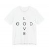 13790049729775160276_2048.jpeg "Love God/God Love" Minimal Christian Faith Cross T‑Shirt (White) (Jersey Thin)