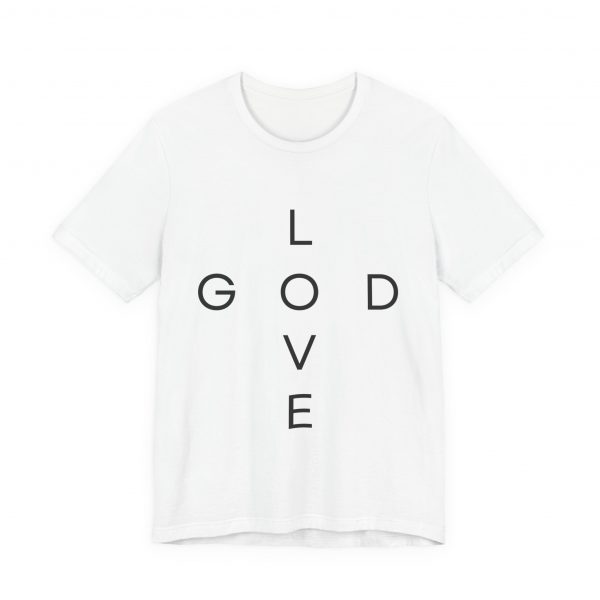 13790049729775160276_2048.jpeg "Love God/God Love" Minimal Christian Faith Cross T‑Shirt (White) (Jersey Thin)