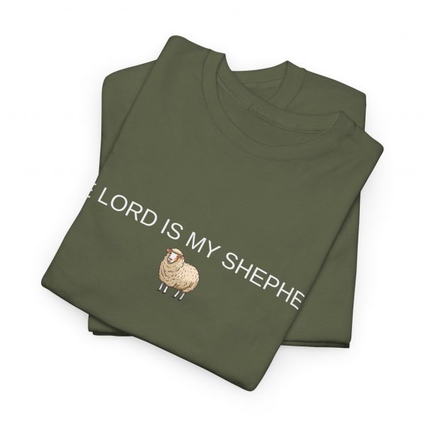 "The Lord Is My Shepherd" Christian Faith Shirt with Cute Sheep (Heavy Cotton)