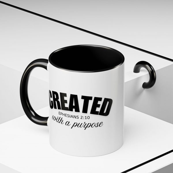 "Created With A Purpose" (Ephesians 2:10) Christian Faith Scripture Mug