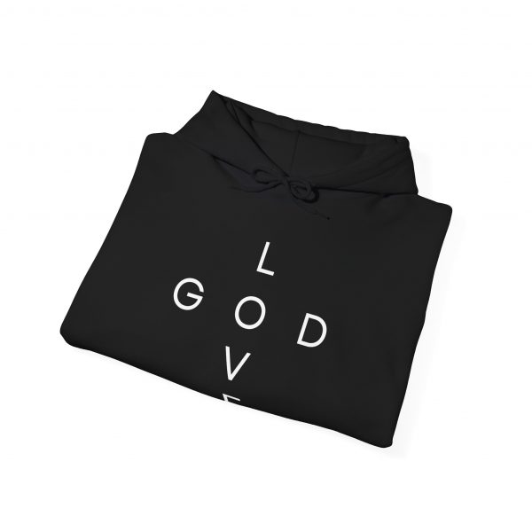"Love God/God Love" Minimal Christian Faith Cross Hoodie