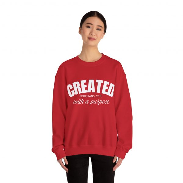 "Created With A Purpose" (Ephesians 2:10) Christian Faith Scripture Sweatshirt