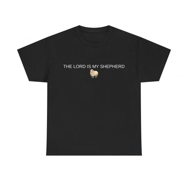 "The Lord Is My Shepherd" Christian Faith Shirt with Cute Sheep (Heavy Cotton)