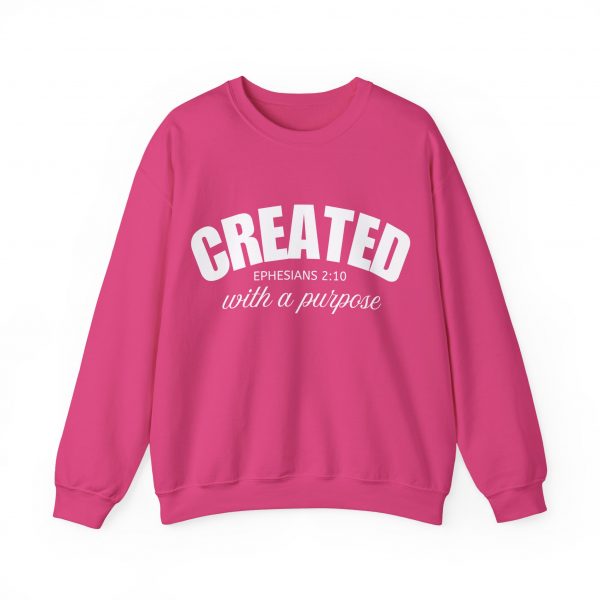 "Created With A Purpose" (Ephesians 2:10) Christian Faith Scripture Sweatshirt