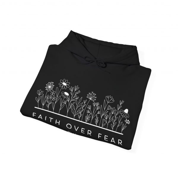 14813661011816299553_2048.jpeg "Faith Over Fear" (Psalm 34) Floral Scripture Christian Faith Hoodie