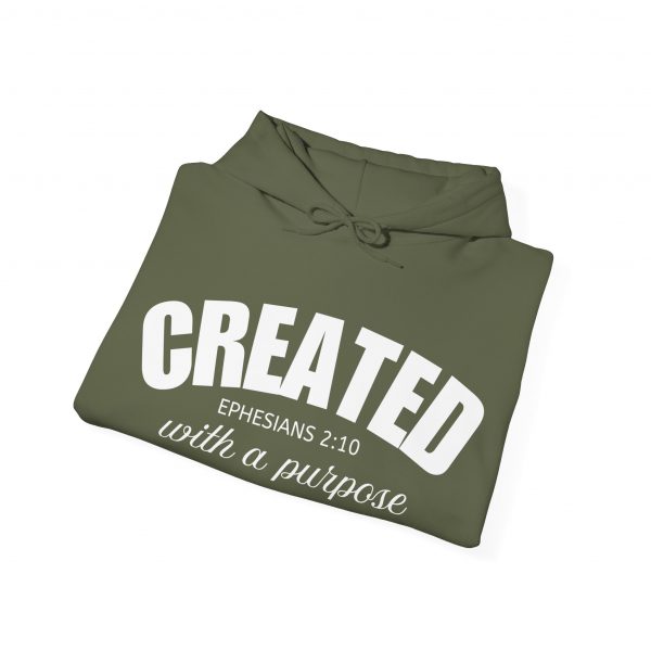 14873117443436399275_2048.jpeg "Created With A Purpose" (Ephesians 2:10) Christian Faith Scripture Hoodie