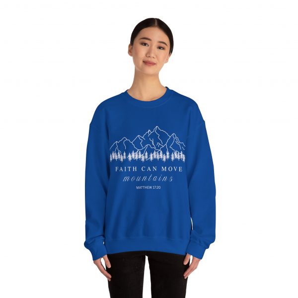 "Faith Can Move Mountains" (Matthew 17:20) Christian Mountain Graphic Sweatshirt