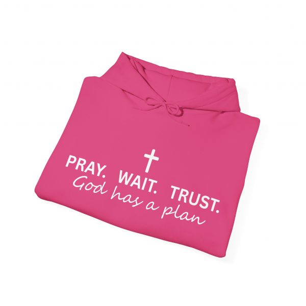 "Pray Wait Trust God Has a Plan" Christian Faith Hoodie