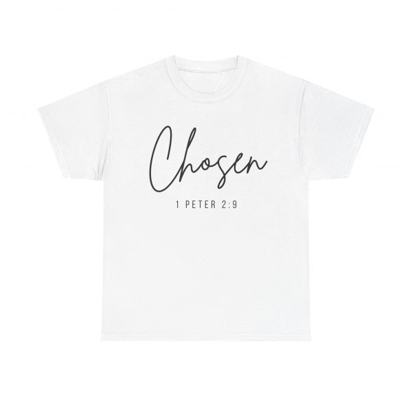 15027789584735627010_2048-1.jpeg "Chosen" (1 Peter 2:9) Christian Faith Scripture T-Shirt (White) (Heavy Cotton)