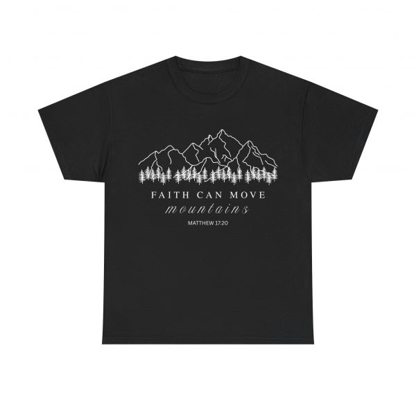 15035620541535656238_2048-1.jpeg "Faith Can Move Mountains" (Matthew 17:20) Christian Mountain Graphic T-Shirt (Heavy Cotton)