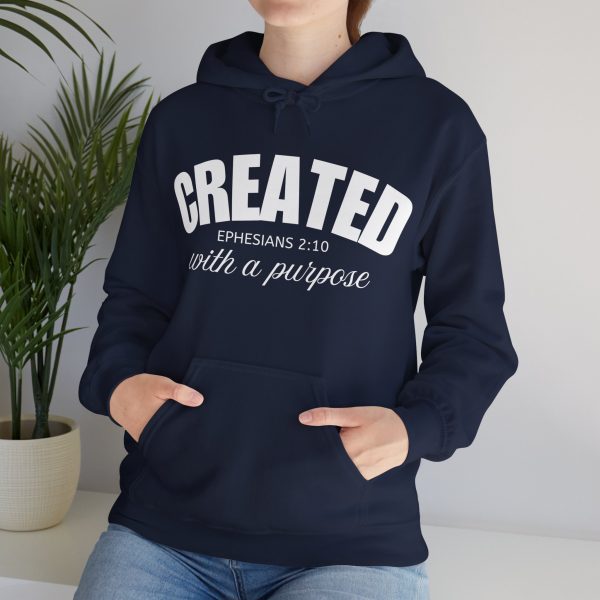 15175395345281086815_2048.jpeg "Created With A Purpose" (Ephesians 2:10) Christian Faith Scripture Hoodie