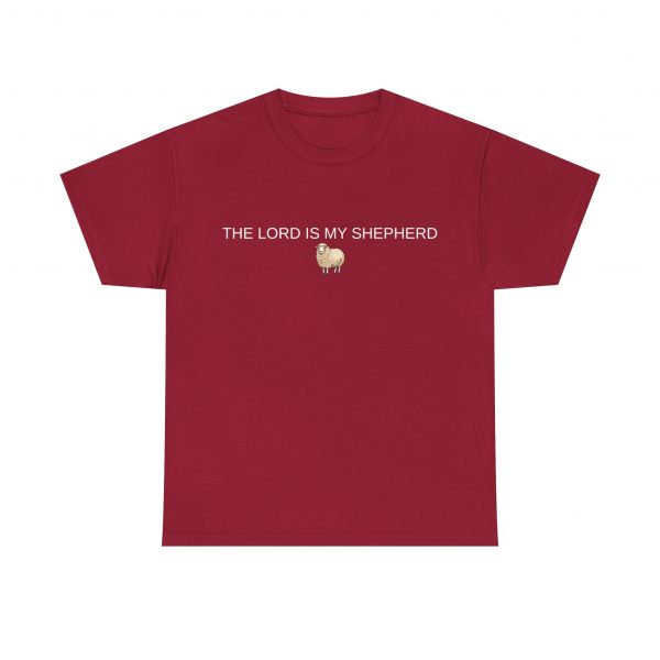 "The Lord Is My Shepherd" Christian Faith Shirt with Cute Sheep (Heavy Cotton)
