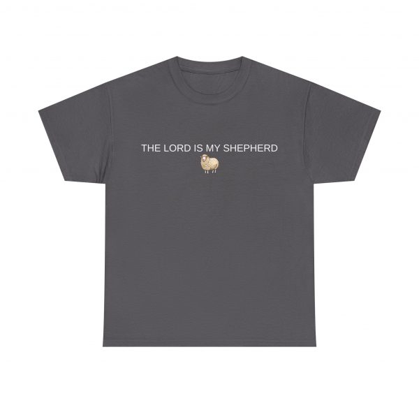 "The Lord Is My Shepherd" Christian Faith Shirt with Cute Sheep (Heavy Cotton)