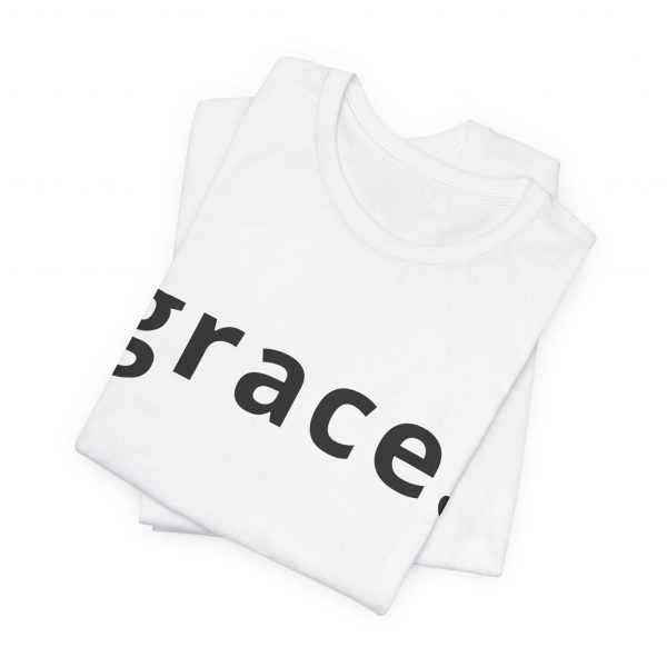 "Grace" Minimalist Inspirational Christian Faith T-Shirt (White) (Jersey Thin)