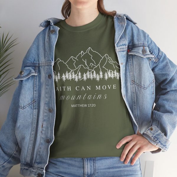 15573069419024427022_2048-1.jpeg "Faith Can Move Mountains" (Matthew 17:20) Christian Mountain Graphic T-Shirt (Heavy Cotton)
