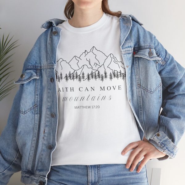 15680663393219232870_2048-1.jpeg "Faith Can Move Mountains" Inspirational Christian Mountain T-Shirt (White) (Heavy Cotton)